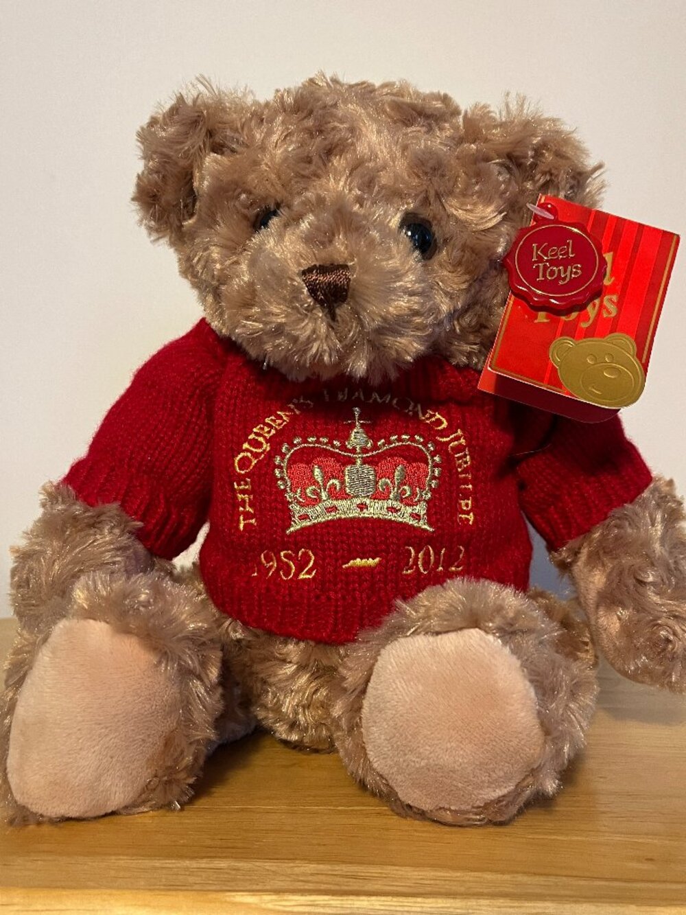 The Queen's Diamond Jubilee 1952-2012 Keel Toys Plush Bear Red Sweater With Tags